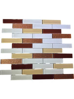 Orient Mutfak,banyo,zemin Için Kahve Simli 23X98 Kristal Mozaik