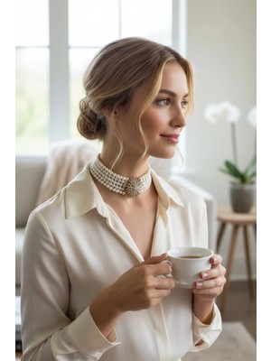 Fayra Accessories Deniz Kestanesi Figür İnci Tasma Kolye
