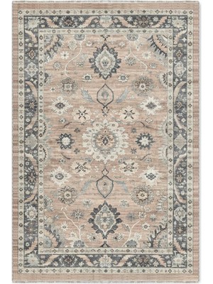 Pastel Home Retro Bej Gri Şönil Halı Kilim Yolluk Kaymaz Yıkanabilir Mutfak Salon Koridor