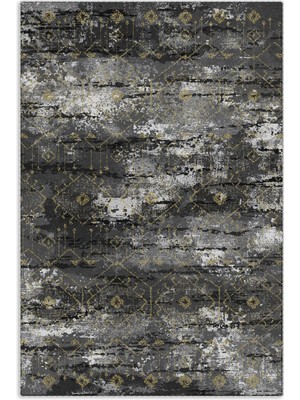 Pastel Home Gri Antrasit Sarı Şönil Halı Kilim Yolluk Kaymaz Yıkanabilir Saçaklı Salon Mutfak Oturma Odası