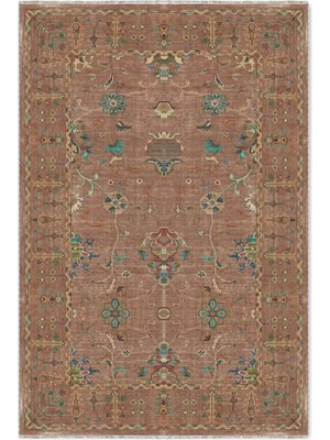 Pastel Home Vizon Kahve Tasarım Şönil Halı Yolluk Kilim Kaymaz Yıkanabilir Robot Süpürge Uyumlu