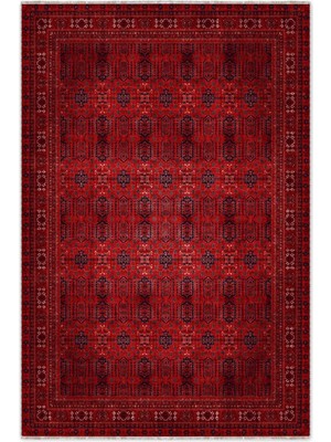 Pastel Home Tasarım Bordo Kırmızı Afgan Türkmen Şönil Halı Kilim Yolluk Kaymaz Yıkanabilir Salon Mutfak Koridor
