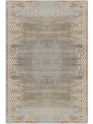Pastel Home Sarı Gri Tasarım Şönil Halı Kilim Yolluk Kaymaz Yıkanabilir Saçaklı Salon Koridor Mutfak
