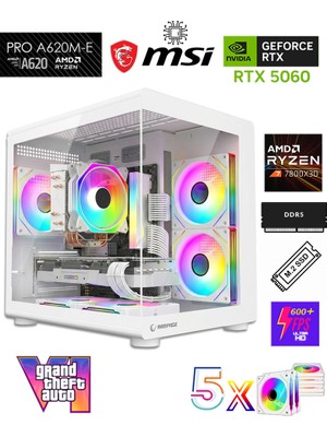 Zeiron GTA-VI X9 ✔ Ryzen 7 7800X3D DDR5 16GB 5600MHZ Ram 1TB M.2 Nvme SSD 8GB GDDR7 RTX5060 Ekran Kartı Kule Tipi Soğutucu Premium Oyuncu Masaüstü Bilgisayar