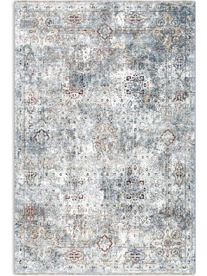 Pastel Home Vintage Mavi Şönil Halı Kilim Yolluk Kaymaz Saçaklı Yıkanabilir Salon Oturma Yatak Odası Mutfak