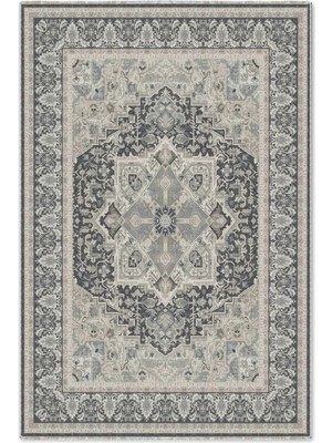 Pastel Home Füme Gri Krem Şönil Halı Kilim Yolluk Kaymaz Yıkanabilir Salon Mutfak Koridor Halısı
