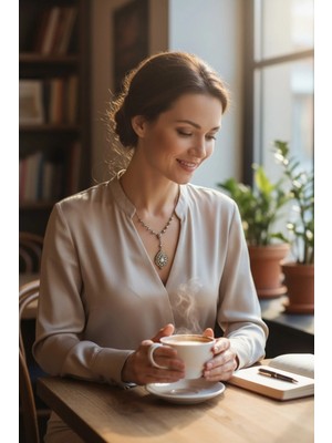 Fayra Accessories Badem Elmas Montür Taşlı Kolye