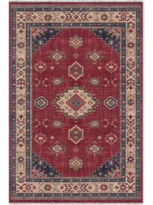 Pastel Home Retro Kiremit Kırmızı Şönil Halı Kilim Yolluk Kaymaz Yıkanabilir Mutfak Salon Koridor