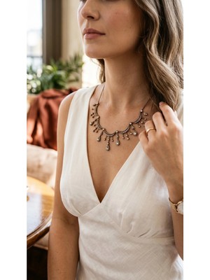 Fayra Accessories Kristal Taşlı Gerdanlık Kolye
