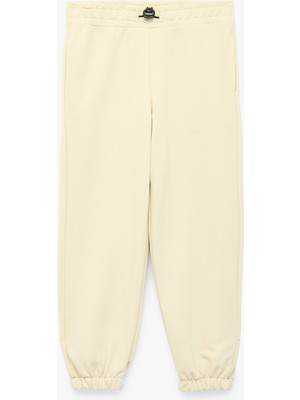 Koton Beli Lastikli Cepli Basic Oversize Jogger Eşofman Altı