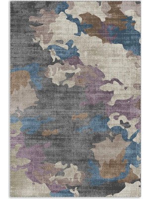 Pastel Home Mavi Mor Gri Abstract Şönil Halı Kilim Yolluk Yıkanabilir Kaymaz Salon Koridor Mutfak