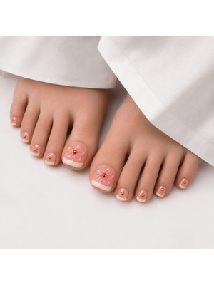 Takma Takma Nail Art Standart El Yapımı Jel Ayak Tırnağı KAYT1792  - Beyaz-L