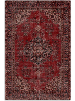 Pastel Home Eskitme Bordo Isparta Modeli Şönil Halı Kilim Yolluk Tasarım Çift Taraflı Makinada Yıkanabilir
