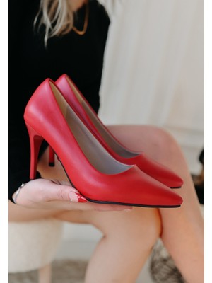 Altunay Atölye Jilya Kırmızı Cilt Stiletto Ayakkabı