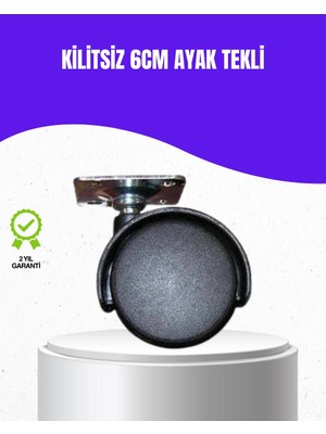 Mey Ithalat® 6 cm Kilitsiz Masa Ayağı Tekli Döner Tekerlek