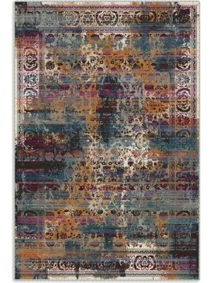 Pastel Home Kaşmir Doku Yumuşak Kaymaz Pamuk Taban Oturma Odası Salon Mutfak Koridor Çocuk Odası Mor Halı Kilim