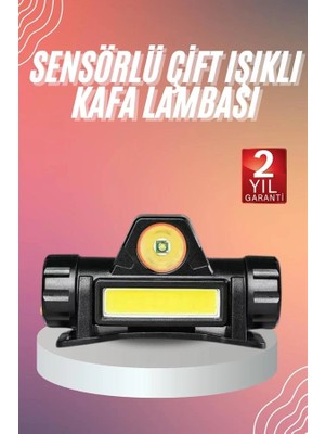 Mey Ithalat® Kafa Lambası Çalışma Işığı Kafa Feneri Şarjlı Mıknatıslı Fenerli