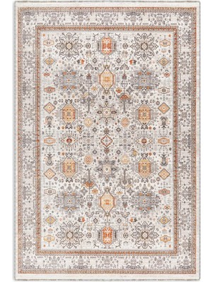 Pastel Home Eskitme Bej Krem Turuncu Şönil Halı Kilim Yolluk Yıkanabilir Kaymaz Taban Salon Mutfak Koridor Saçak
