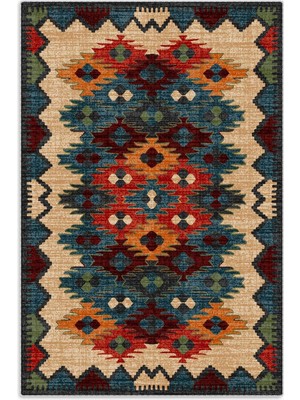 Pastel Home Renkli Anadolu Şönil Halı Kilim Yolluk Kaymaz Yıkanabilir Kendinden Saçaklı Koridor Mutfak Salon