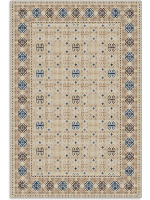 Pastel Home Etnik Bej Şönil Halı Kilim Yolluk Kaymaz Yıkanabilir Salon Mutfak Oturma Odası Koridor Yatak Odası