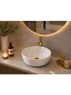 Turkuaz Seramik Cerastyle Aqua 33 cm Tezgah Ustu Canak Mini Lavabo
