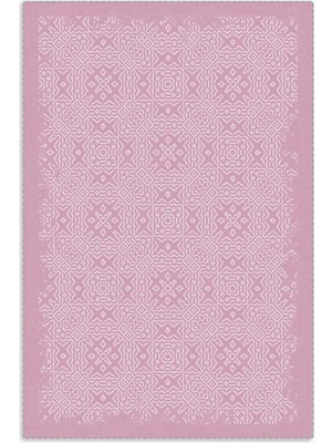 Pastel Home Modern Pembe Şönil Halı Kilim Yolluk Saçaklı Yıkanabilir Kaymaz Mutfak Koridor Salon Oturma Odası