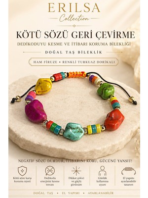 Erilsa Sertifikalı Kötü Sözü Geri Çevirme Dedikoduyu Kesme Itibarı Koruma Bilekliği Ham Firuze Dorika