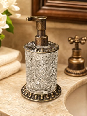 Kozak Serra Premium Cam Metal Taban Sıvı Sabunluk