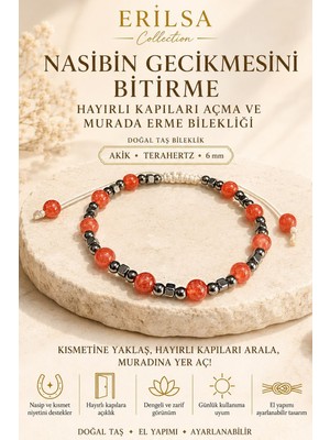 Erilsa Sertifikalı Nasibin Gecikmesini Bitirme Hayırlı Kapıları Açma Murada Erme Bilekliği Akik Terahertz