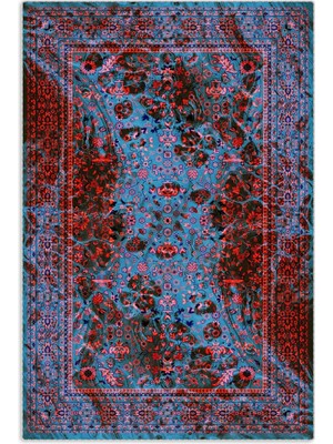 Pastel Home Kaşmir Doku Yumuşak Kaymaz Pamuk Taban Oturma Odası Salon Mutfak Koridor Bordo Mavi Siyah Halı Kilim