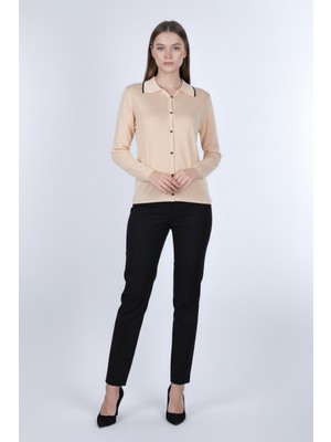 On Süs Düğmeli Polo Yaka Triko Kazak 26KON65384