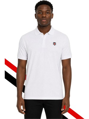 Beşiktaş Orijinal Lisanslı Beyaz Polo T-Shirt