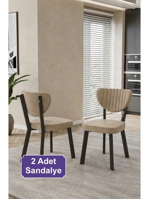Baresmu Elbar 2 Adet Elma Sandalye Baby Face Kumaş Metal Iskelet Mutfak Yemek Masası Sandalyesi