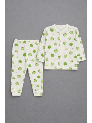 Kız Bebek Pamuklu Desenli Uzun Kollu Alt Üst Pijama Takımı