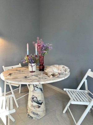 Adomar Marble Menekşe Yemek Masası