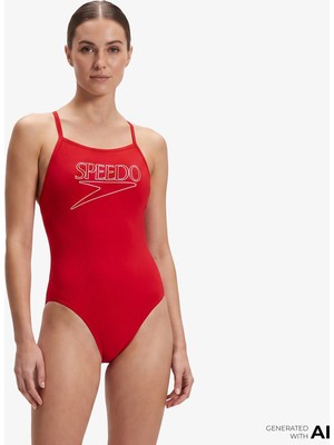 Speedo  End+ Logo Kadın Kırmızı Mayo.-