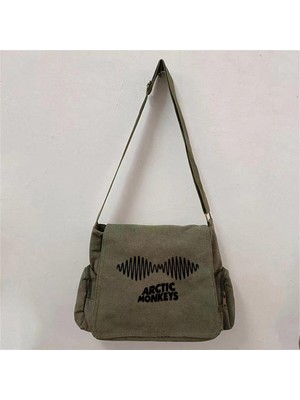Touz Moda Day Light Arctic Monkeys Album Baskılı Unisex Yeşil Postacı Çantası