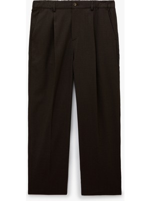 Koton Regular Fit Viskon Karışımlı Cepli Pileli Kumaş Pantolon
