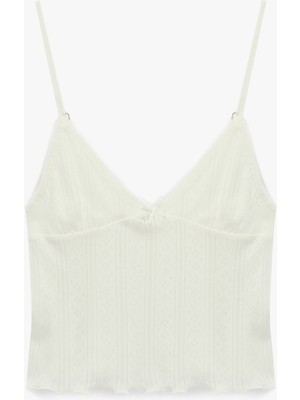 Koton Pamuklu V Yaka Rahat Kesim Askılı Pijama Üstü