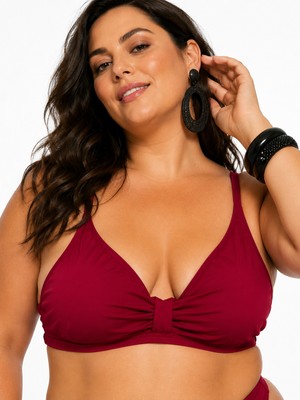 Eros Büyük Beden Luplu Toparlayıcı Sabit Pedli Ayarlanabilir Askılı Kadın Bikini Üstü