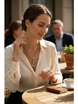 Fayra Accessories Kristal Taşlı Elmas Montür Gerdanlık Kolye