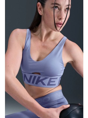 HF7324-499 Nike Pro Indy Plunge-Support Bra Pedli Kadın Spor Bra Lacivert