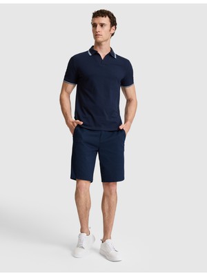 Pierre Cardin Erkek Lacivert Slim Fit Dokuma Şort 50327884-VR033