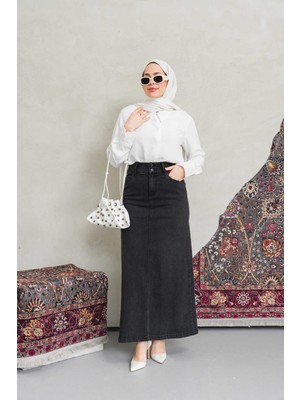Neways 2254-DENIM Klasik Etek Füme