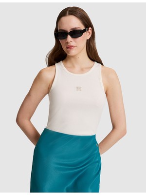 Pierre Cardin Kadın Ekru Slim Fit Örme Bluz 50324133-VR019