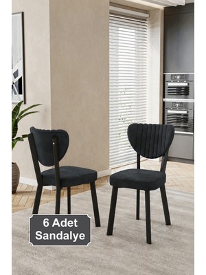 Baresmu Elbar 6 Adet Elma Sandalye Baby Face Kumaş Metal Iskelet Mutfak Yemek Masası Sandalyesi
