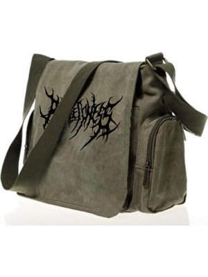 Touz Moda Day Light Gothic Punk Baskılı Unisex Yeşil Postacı Çantası