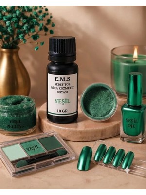 E.M.S Sedef Toz Mika Kozmetik Boyası 10 gr Yeşil-oje/ruj/peeling/maskara/krem/göz Farı/tırnak/mum Boyası.