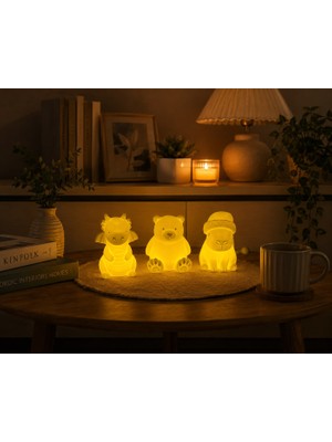 Yerli Sevimli Hayvan Figürlü Tealight Mumluk Seti