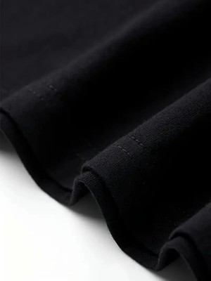 İkales Ikales Baskılı Oversize Bisiklet Yaka T-Shirt - Siyah